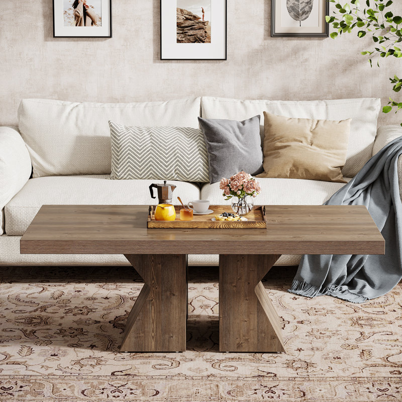 XDYZ 47-Inch Rectangular Wood Coffee Table & Reviews | Wayfair